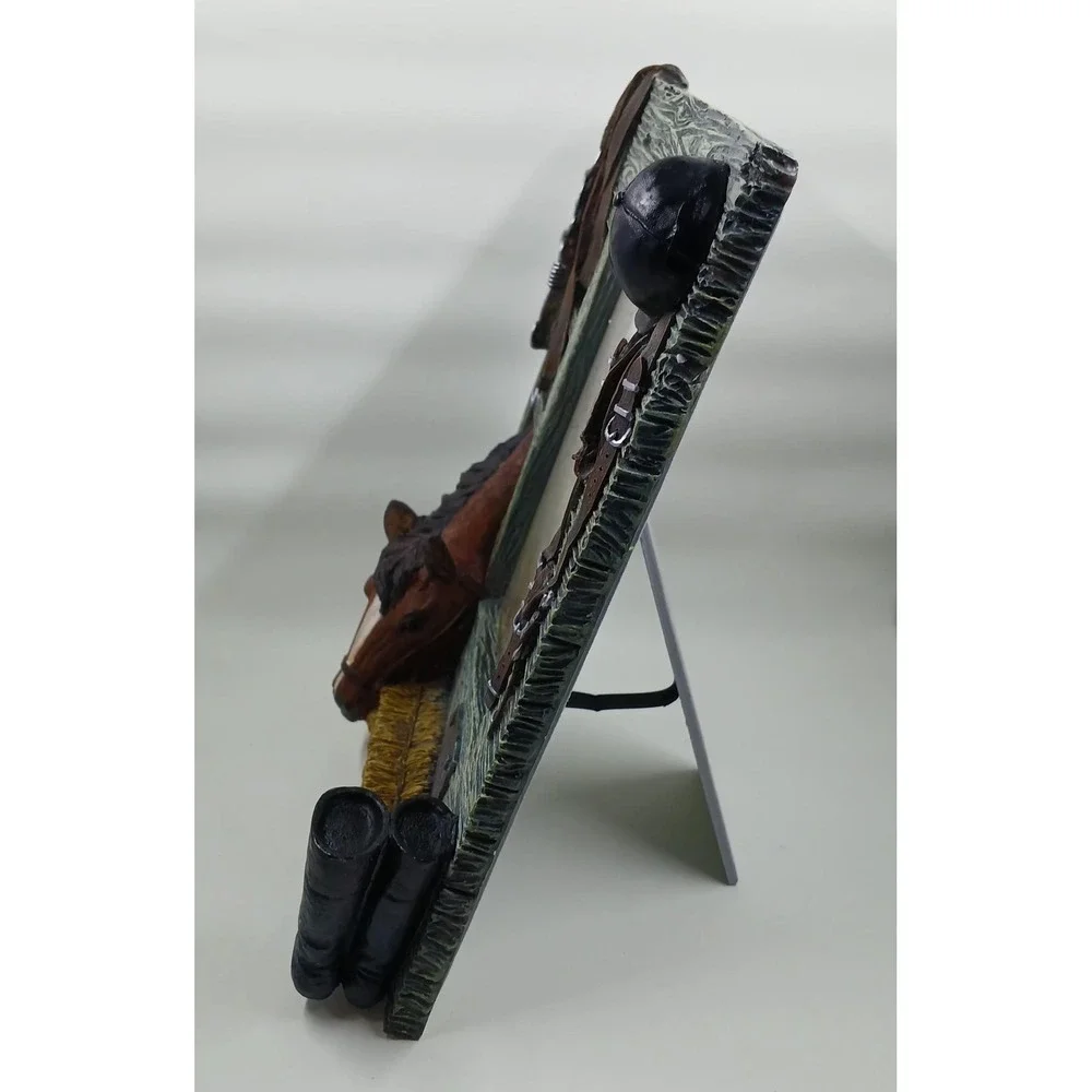Animal Horse Equestrian 3D Resin Picture Photo Desk Frame Barn Boots‎ Tack Decor